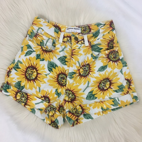 American Apparel Pants - American Apparel Highwaisted Sunflower Shorts